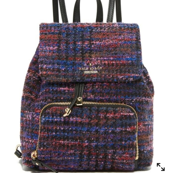 Kate Spade Emerson Tweed Jessa Backpack Purse - Picture 2 of 12